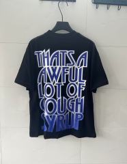 Cough Syrup Hip Hop Streetwear Gothic Stacked Letter Slogan USA Continent Map Emblem Badge Double Side Tee 29303789