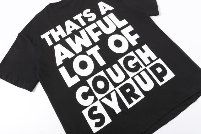 Cough Syrup Block Box Letter Front And Back Double Sided Print Tee 2 colors 29290013