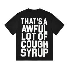 Cough Syrup Vintage Hip Hop Portrait Lightning Background Letter Print Front Bold Stacked Full Slogan Tee 29302082