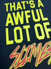 Cough Syrup Halo Snake Graffiti Front Two Layer Typography Bright Yellow Bold Block Letter Slimes Script Print Tee 29303916
