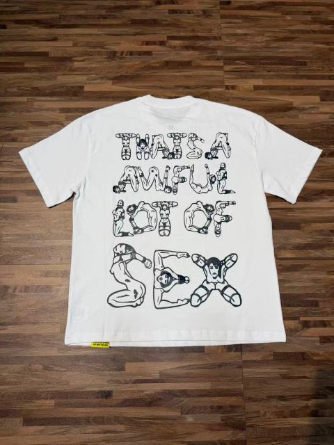 Cough Syrup Unique Aesthetic Figure Constructed Letter Front Back Printed Tee 2 colors 29290006