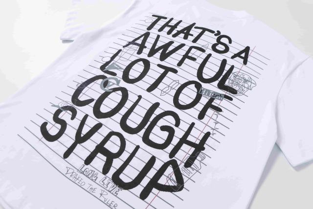 Cough Syrup Grunge Streetwear Notebook Scribble Letter Double Side Print Tee 2 colors 29302356