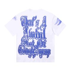 Cough Syrup Sketch Cupid Angel Tattoo Detail Front Gothic Stacked Cursive Slogan Back Tee 4 colors 29290017