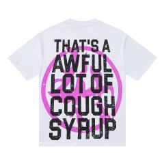 Cough Syrup Pink Graffiti Typography Dual Line Front Circular Frame Grunge Text Print Tee 2 colors 29303963