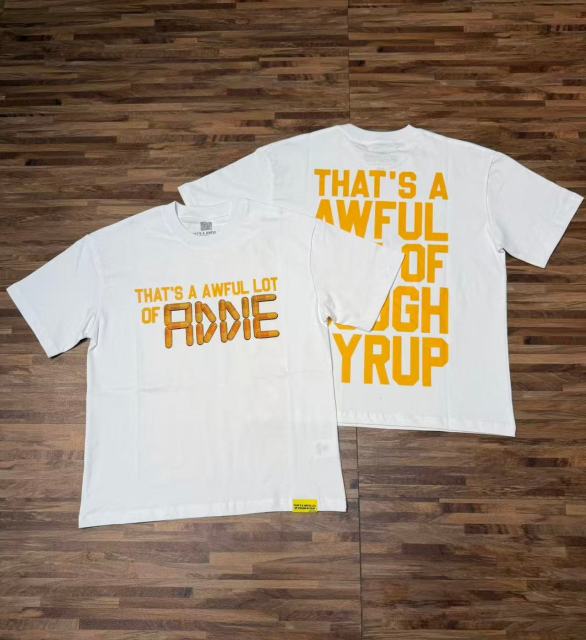Cough Syrup Capsule Pill Golden Orange Letter Print Tee 2 colors 29359164