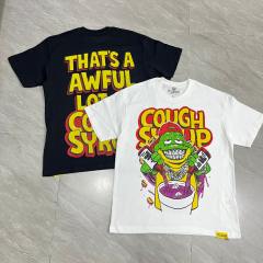 Cough Syrup Retro Old School Streetwear Front Chill Frog Mascot Chain Necklace Syrup Drip Cartoon Illustration Print T-Shirt 3 colors 29344031