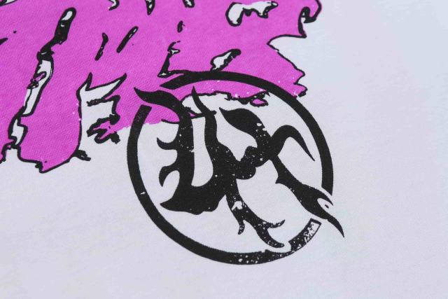 Cough Syrup Pink Graffiti Typography Dual Line Front Circular Frame Grunge Text Print Tee 2 colors 29303963