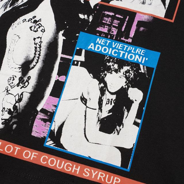 Cough Syrup Asaali Retro Magazine Clipping Collage Figure Front Back Bold Slogan Oversized Tee 29288682