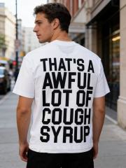 Cough Syrup Running Horses Purple Tongue Split Letter Front Full Stacked Slogan Back Tee 2 colors 29290051