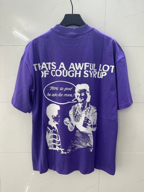 Cough Syrup Retro Old Fashion Drug Label Typography Front Comic Bubble Text Graphic Print Tee 29303849
