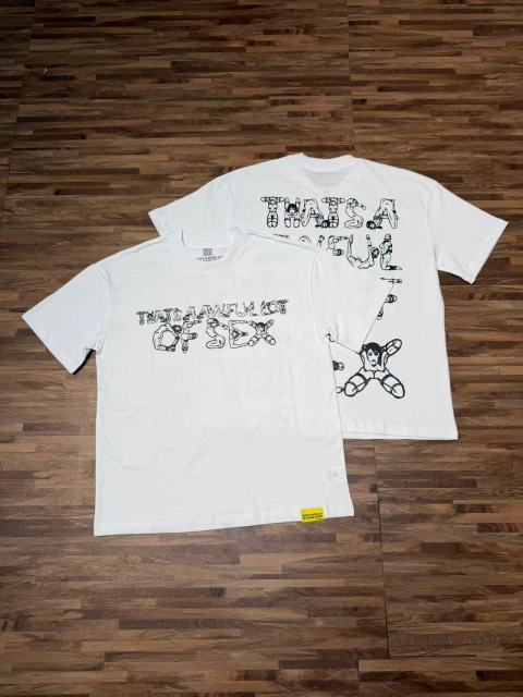 Cough Syrup Unique Aesthetic Figure Constructed Letter Front Back Printed Tee 2 colors 29290006