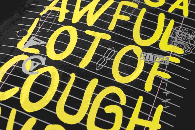 Cough Syrup Grunge Streetwear Notebook Scribble Letter Double Side Print Tee 2 colors 29302356