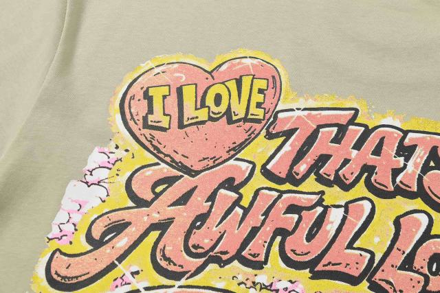 Cough Syrup Comic Cupid Heart Element Front Back Drip Text Slogan Printed Tee 29290026