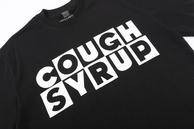 Cough Syrup Block Box Letter Front And Back Double Sided Print Tee 2 colors 29290013