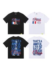 Cough Syrup Eiffel Tower France Flag Travel Stamp Graphic Front Large Bold Blue Stacked Letter Tee 2 colors 29290156