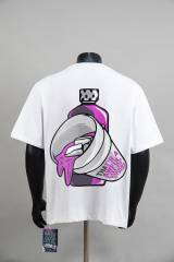 Cough Syrup Minimal Hip Hop Streetwear Front Purple Block Letter Back Dripping Purple Syrup Bottle Cup Cartoon Graphic Oversized T-Shirt 29343927