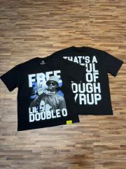 Cough Syrup Vintage Hip Hop Portrait Lightning Background Letter Print Front Bold Stacked Full Slogan Tee 29302082