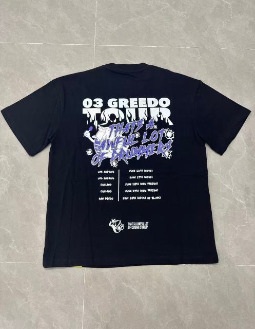 Cough Syrup 03 Greedo Tour Drip Font Purple Tint Portrait Front Concert City Venue Schedule Text Print Tee 29303881