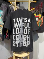 Cough Syrup Sketch Texture Eiffel Tower ALCS Gothic Letter Front Embedded Tower Stacked Slogan Tee 2 colors 29290147