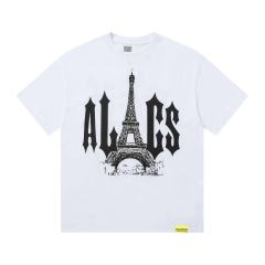 Cough Syrup Sketch Texture Eiffel Tower ALCS Gothic Letter Front Embedded Tower Stacked Slogan Tee 2 colors 29290147