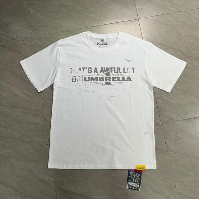 Cough Syrup Grunge Hip Hop Streetwear Front Faded Distressed Umbrella Text Back Giant Stacked Worn Block Letter Print T-Shirt 2 colors 29345297