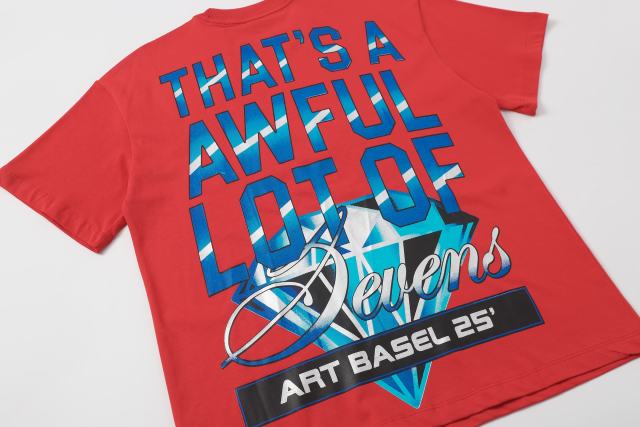 Cough Syrup Art Basel 25 Limited Blue Water Wave Gradient Letter Diamond Sevens Back Script Overlay Text Tee 3 colors 29290138