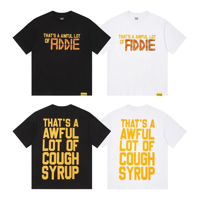 Cough Syrup Capsule Pill Golden Orange Letter Print Tee 2 colors 29359164