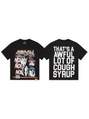 Cough Syrup Asaali Retro Magazine Clipping Collage Figure Front Back Bold Slogan Oversized Tee 29288682