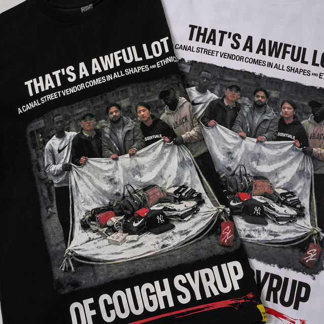 Cough Syrup High Street Front Figure Back Letter Double Side Print Tee 2 colors 29288631