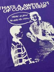 Cough Syrup Retro Old Fashion Drug Label Typography Front Comic Bubble Text Graphic Print Tee 29303849