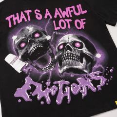 Cough Syrup Two Purple Eye Skull Lightning Front Snake Ring Background Dripping Graffiti Text Print Tee 2 colors 29290122