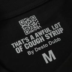 Cough Syrup Hip Hop Streetwear Gothic Stacked Letter Slogan USA Continent Map Emblem Badge Double Side Tee 29303789