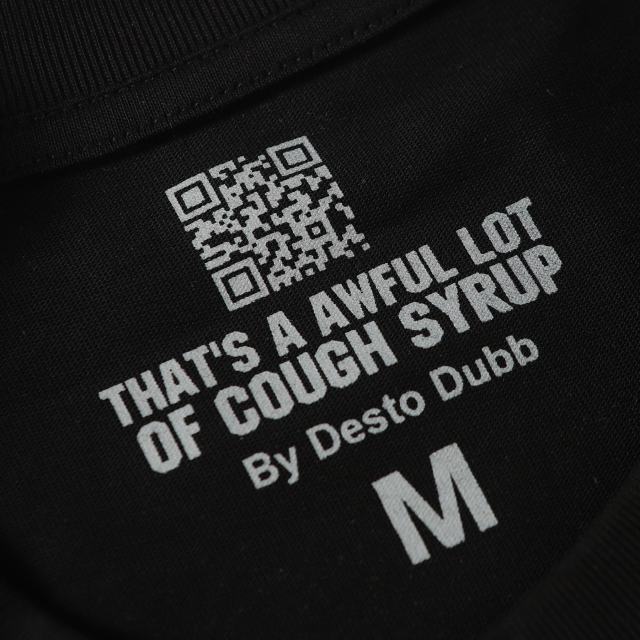Cough Syrup Hip Hop Streetwear Gothic Stacked Letter Slogan USA Continent Map Emblem Badge Double Side Tee 29303789