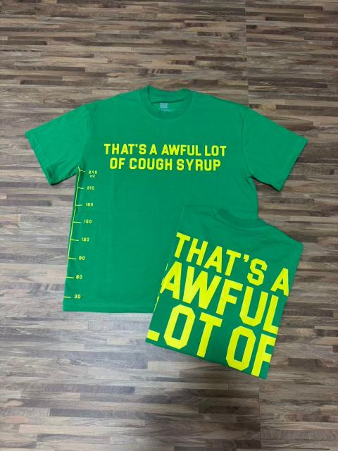 Cough Syrup Minimal Street Small Front Slogan Side Ruler Scale Print Large Stacked Bold Letter Back Tee 5 colors 29302154