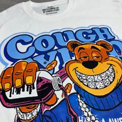 Cough Syrup Cartoon Hip Hop Streetwear Front Honey Bear Diamond Grill Teeth Chain Watch Pouring Purple Syrup Ice Cup Drip Print T-Shirt 2 colors 29344042
