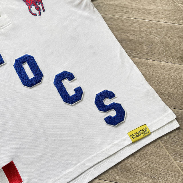 1:1 Top Quality That's A Awful Lot of Cough Syrup Letter Embroidered Cotton Polo Short Sleeve