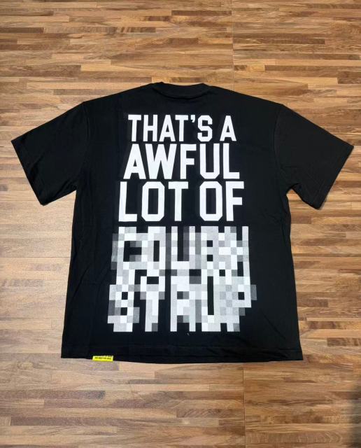 Cough Syrup Cyber Street Glitch Pixel Mosaic Half Blur Text Front Segmented Normal & Distorted Stacked Letter Back Tee 2 colors 29302180