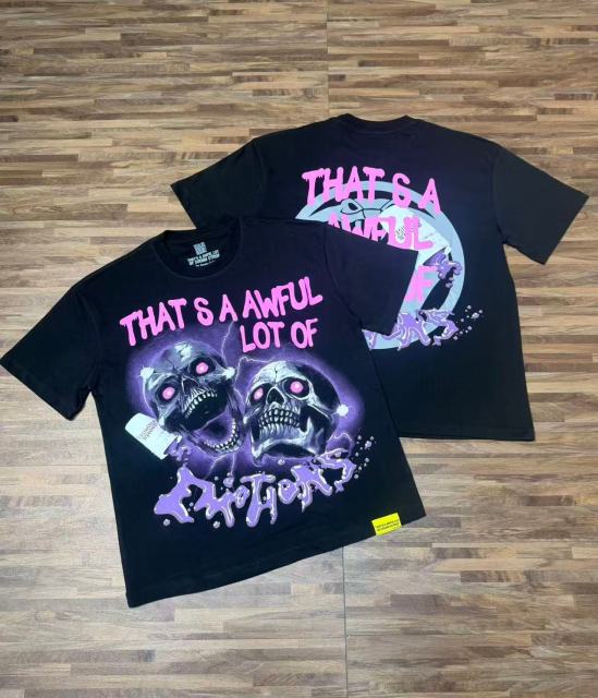 Cough Syrup Two Purple Eye Skull Lightning Front Snake Ring Background Dripping Graffiti Text Print Tee 2 colors 29290122
