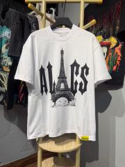 Cough Syrup Sketch Texture Eiffel Tower ALCS Gothic Letter Front Embedded Tower Stacked Slogan Tee 2 colors 29290147