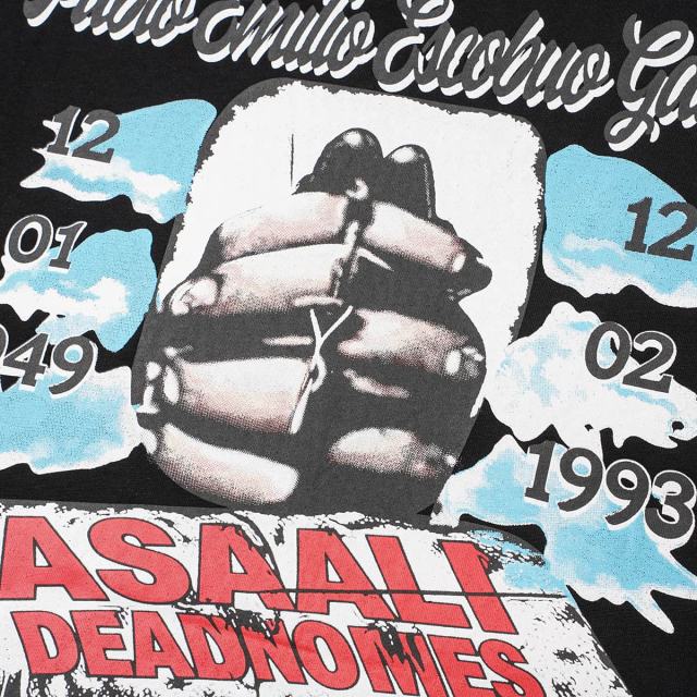 Cough Syrup Asaali In Loving Memory Letter Pablo Escobar Face Print Birth Death Year Gun Handcuff Oversized Tee 29288692