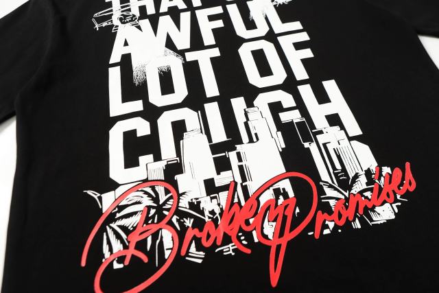 Cough Syrup Gothic Streetwear Line Drawing Reaper Urban Scene Dual Side Contrast Script Signature Typography Tee 29302199