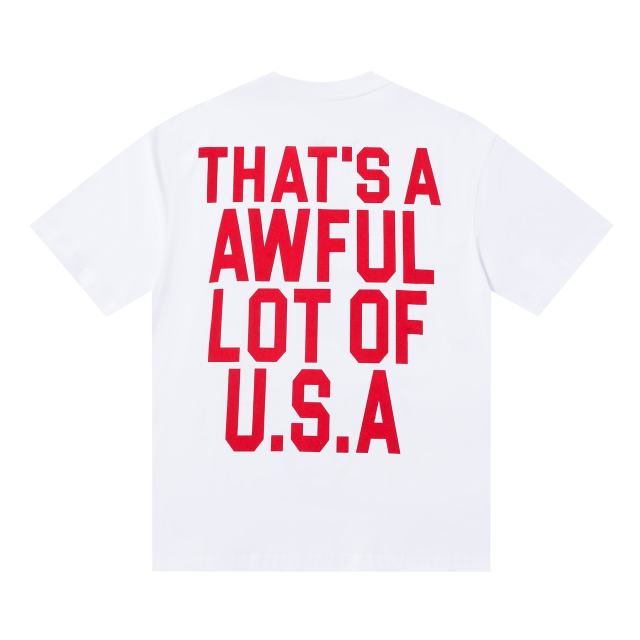 Cough Syrup Bald Eagle American Flag Feather Banner Hip Hop Portrait Front Large Bold Red Block Letter Tee 29303913