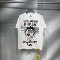 Cough Syrup 0s Grunge Hip Hop Streetwear Solid White Brick Wall Background Cartoon Face Graffiti Red Strike Through Text T-Shirt 29344169