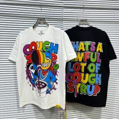 Cough Syrup Cartoon Hip Hop Streetwear Front Multicolor Toucan Bird Grill Teeth Jewelry Pouring Purple Syrup Cup Drip Rainbow Letter Print T-Shirt 2 colors 29344027