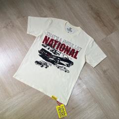 Cough Syrup Retro Automotive Streetwear Front Old School Muscle Car Line Drawing Stacked Typography Print T-Shirt 29345278