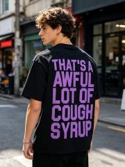 Cough Syrup Purple Faded Grainy DJ Screw Tribute RIP Memorial Persona Gothic Font Portrait Graphic Print Tee 29303823