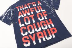 Cough Syrup Full Sleeve White Lightning Hurricane Cartoon Bird Front Gradient Stacked Full Slogan Print Tee 2 colors 29290161