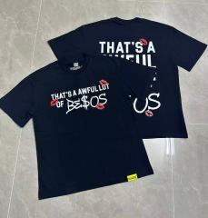 Cough Syrup Lip Print Decorated Front Small Text Back Stacked Bold Letter Cursive Word Print Tee 29303861