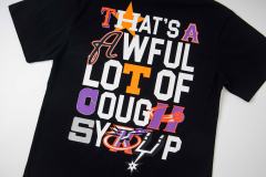Cough Syrup Y2K Modern Street Front Tiny Star Accent Multicolor Letter Back Big Mixed Color Stacked Text Print T-Shirt 29345354