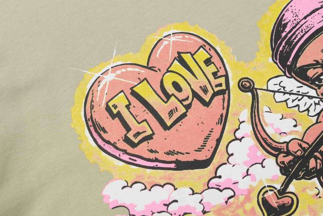 Cough Syrup Comic Cupid Heart Element Front Back Drip Text Slogan Printed Tee 29290026